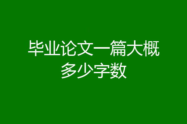 毕业论文一篇大概多少字数