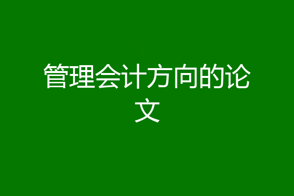 管理会计方向的论文