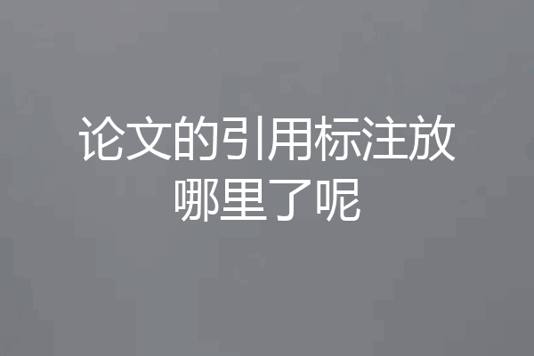 论文的引用标注放哪里了呢