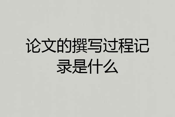 论文的撰写过程记录是什么