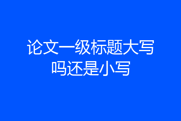 论文一级标题大写吗还是小写