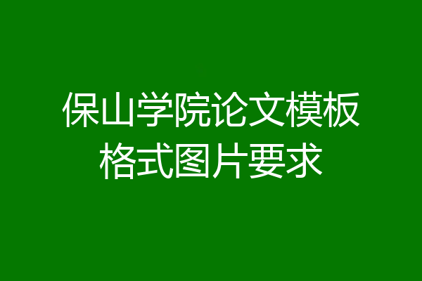 保山学院论文模板格式图片要求