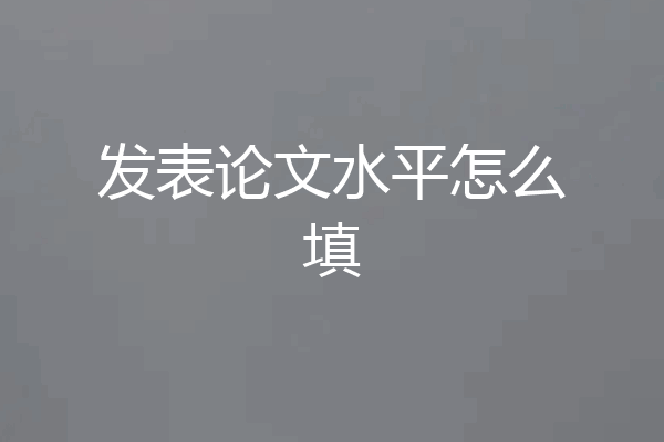 发表论文水平怎么填