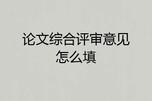 论文综合评审意见怎么填