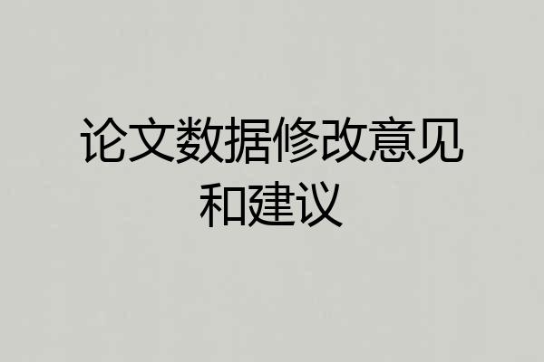 论文数据修改意见和建议