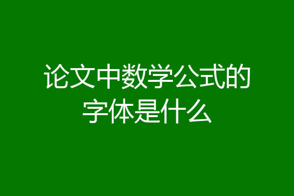 论文中数学公式的字体是什么