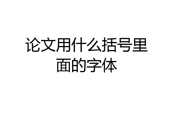 论文用什么括号里面的字体