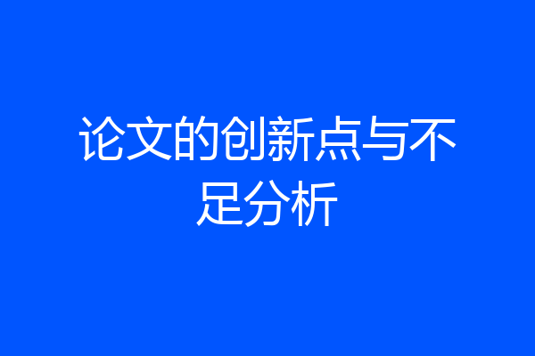 论文的创新点与不足分析