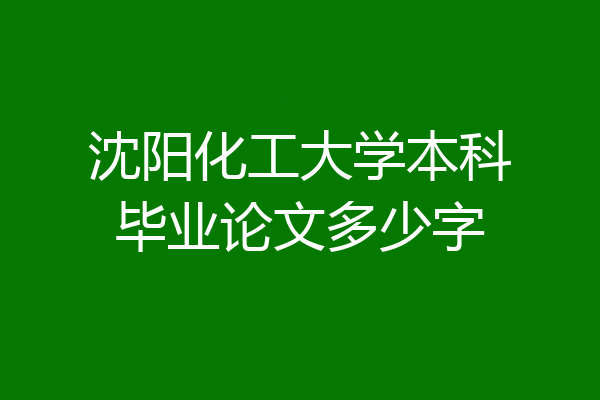 沈阳化工大学本科毕业论文多少字