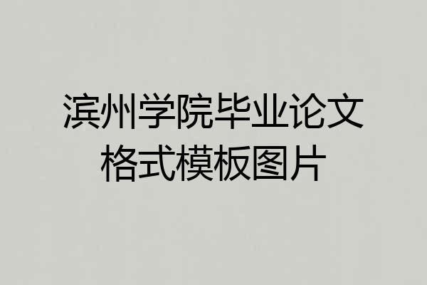 滨州学院毕业论文格式模板图片