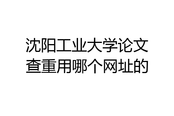 沈阳工业大学论文查重用哪个网址的