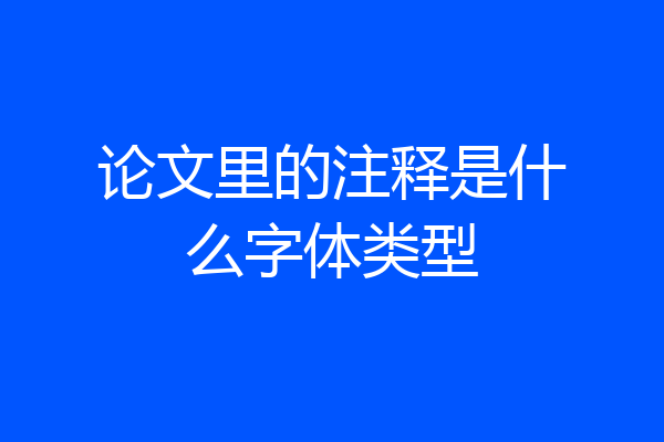 论文里的注释是什么字体类型
