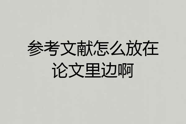 参考文献怎么放在论文里边啊