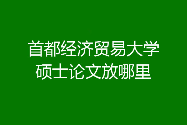 首都经济贸易大学硕士论文放哪里