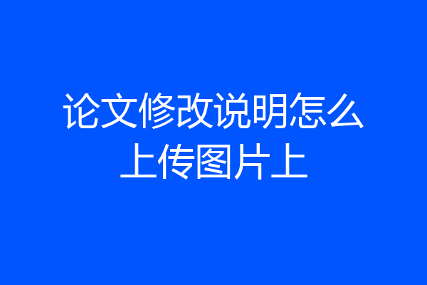 论文修改说明怎么上传图片上