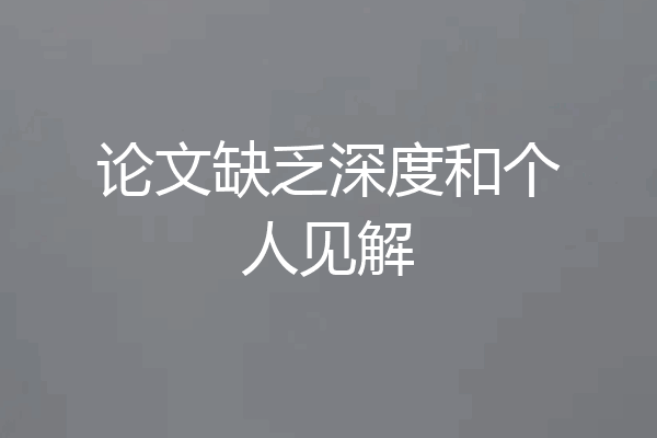 论文缺乏深度和个人见解