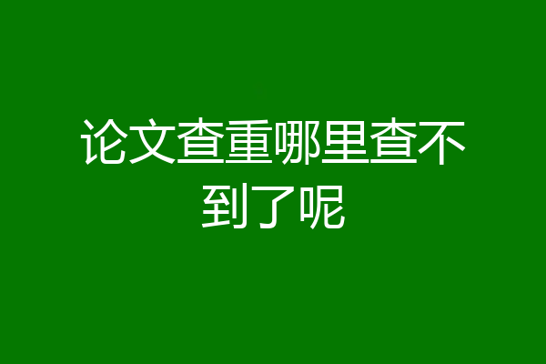 论文查重哪里查不到了呢