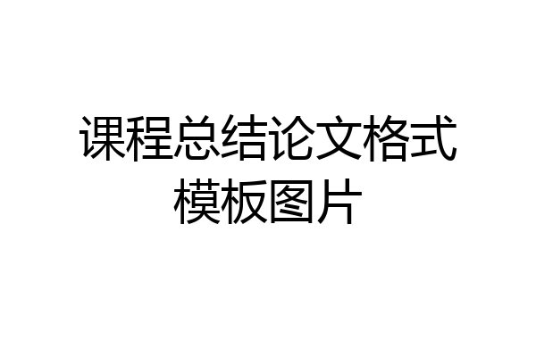课程总结论文格式模板图片