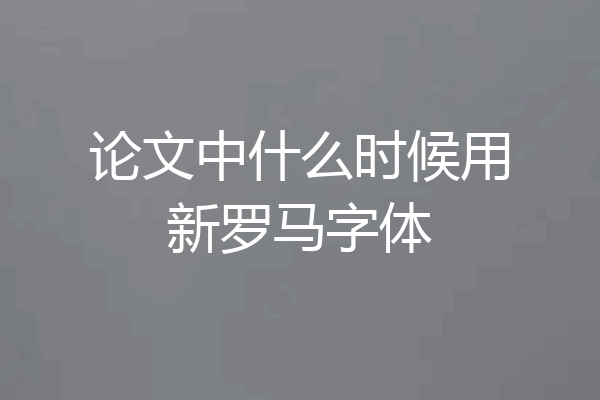 论文中什么时候用新罗马字体