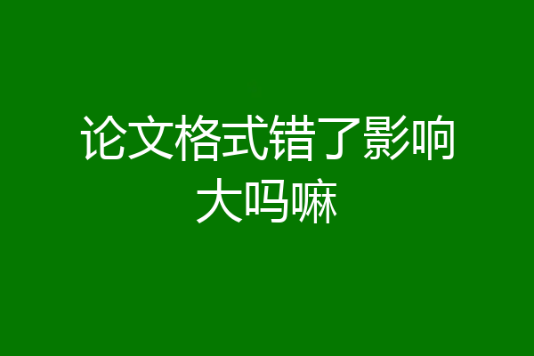 论文格式错了影响大吗嘛