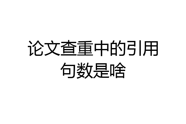 论文查重中的引用句数是啥