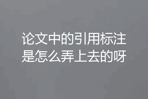 论文中的引用标注是怎么弄上去的呀