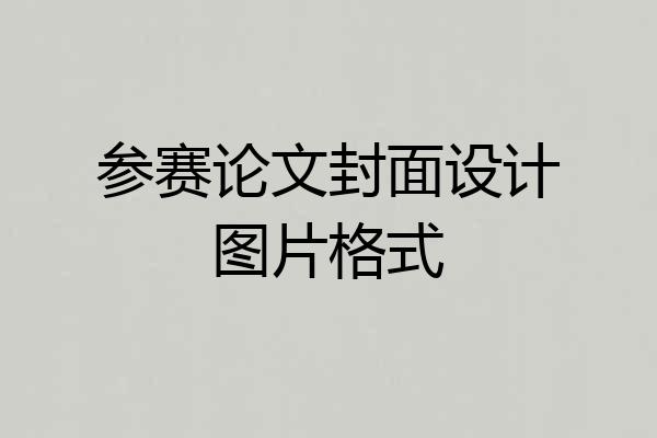 参赛论文封面设计图片格式