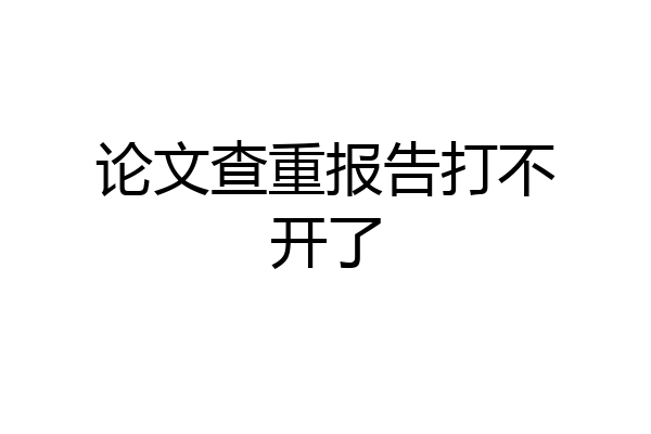 论文查重报告打不开了