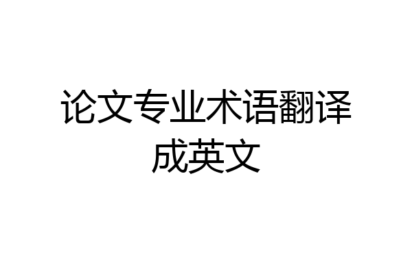 论文专业术语翻译成英文