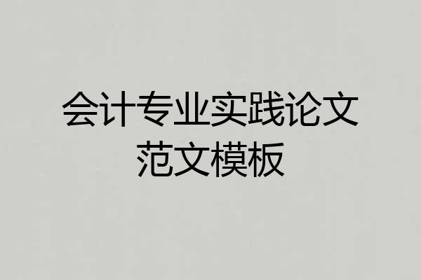 会计专业实践论文范文模板