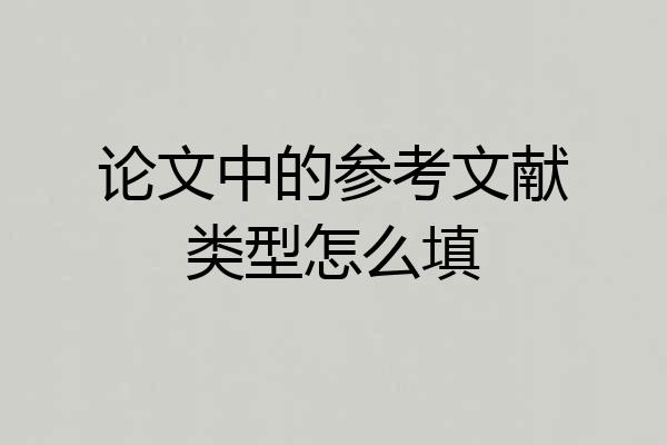 论文中的参考文献类型怎么填