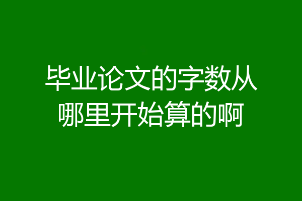 毕业论文的字数从哪里开始算的啊