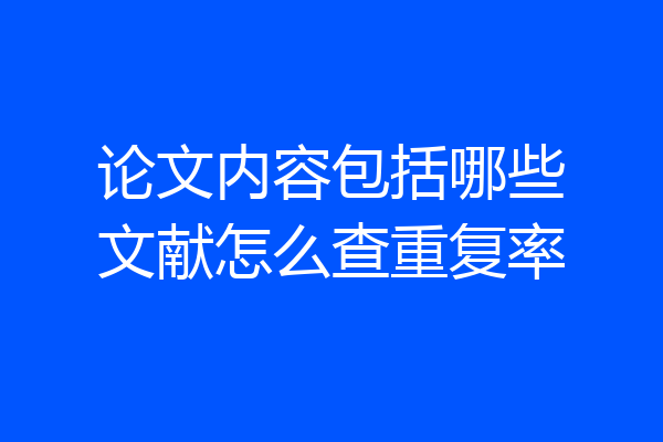 论文内容包括哪些文献怎么查重复率
