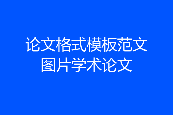 论文格式模板范文图片学术论文