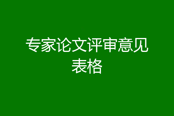 专家论文评审意见表格