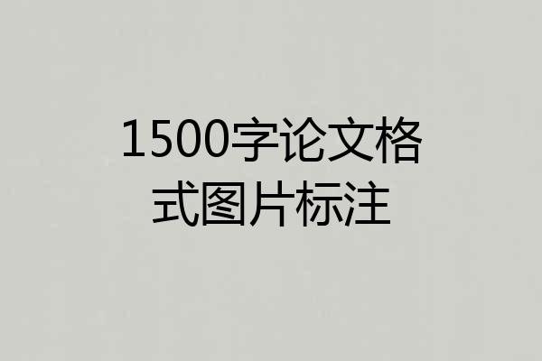 1500字论文格式图片标注