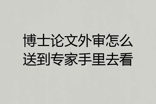 博士论文外审怎么送到专家手里去看