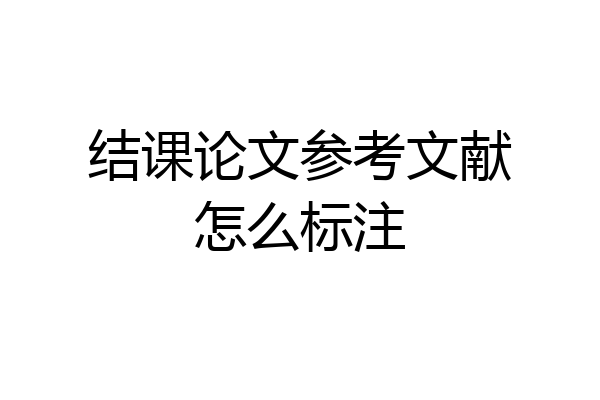 结课论文参考文献怎么标注