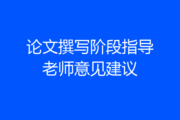 论文撰写阶段指导老师意见建议