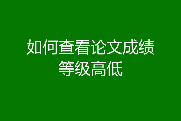 如何查看论文成绩等级高低