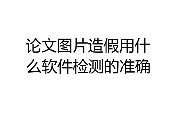 论文图片造假用什么软件检测的准确