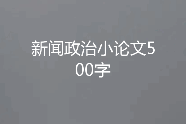 新闻政治小论文500字