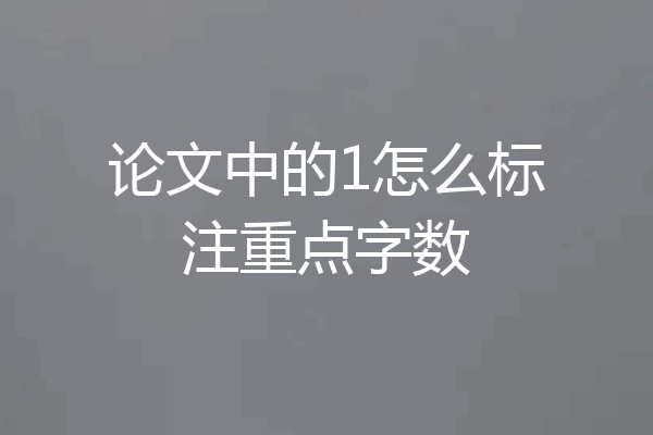 论文中的1怎么标注重点字数