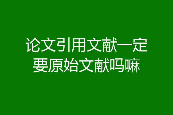 论文引用文献一定要原始文献吗嘛