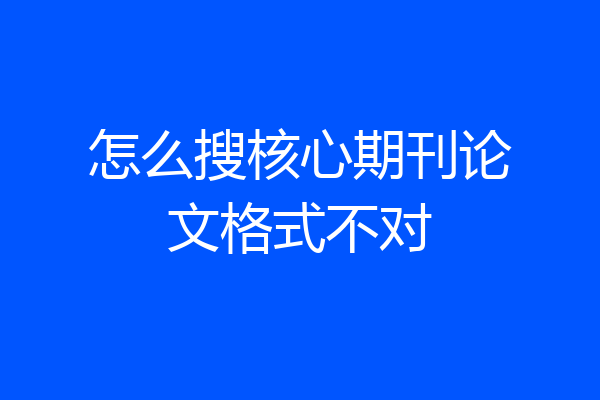 怎么搜核心期刊论文格式不对