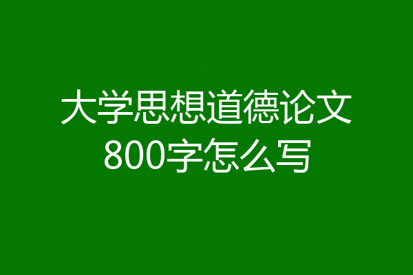 大学思想道德论文800字怎么写