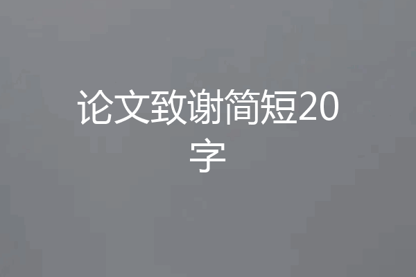 论文致谢简短20字