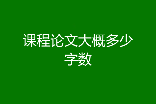 课程论文大概多少字数