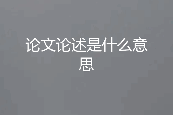 论文论述是什么意思