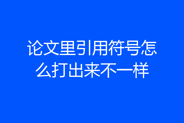 论文里引用符号怎么打出来不一样